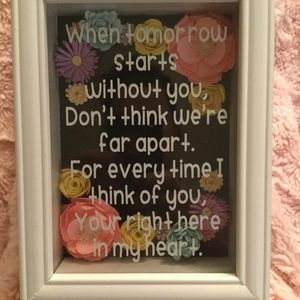 Decorated custom made shadow box.